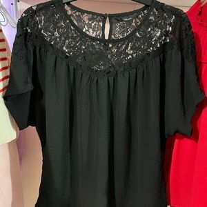 NWT Pretty Black Lace Top